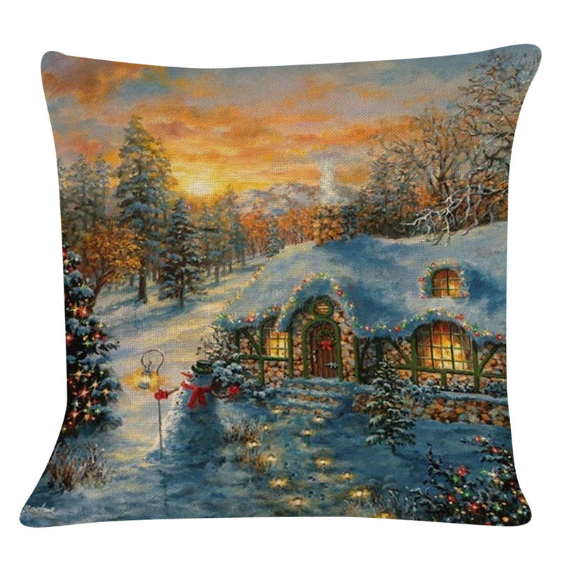 ο ũ ư   Ŀ   Ŀ Ȩ /New Christmas Cotton Linen pillow cover Sofa Cushion Cover Home Decor